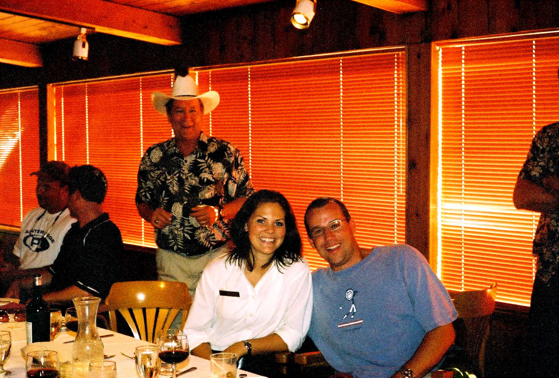 April Point dinner Mike with waitress