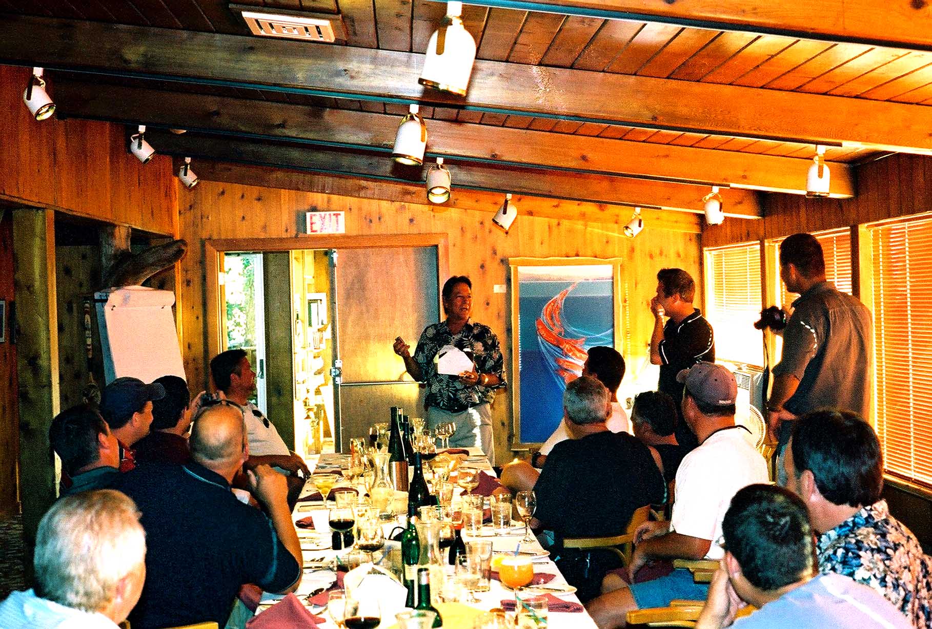 April Point dinner, Ron with prize