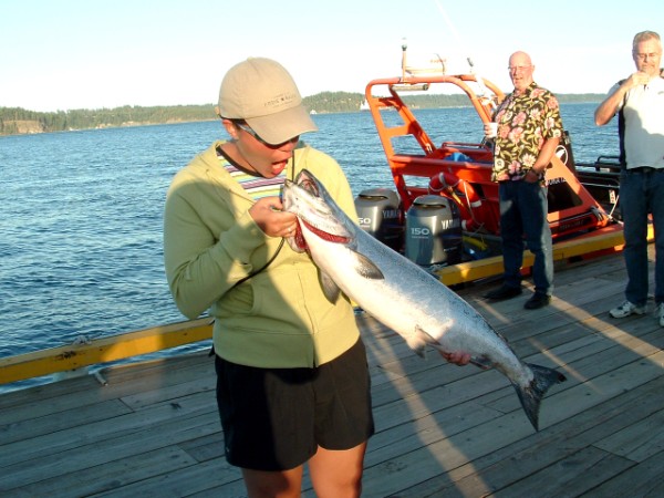 April really likes her fish