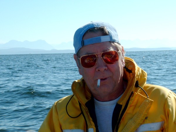 Ron Whipple hard at work fishing
