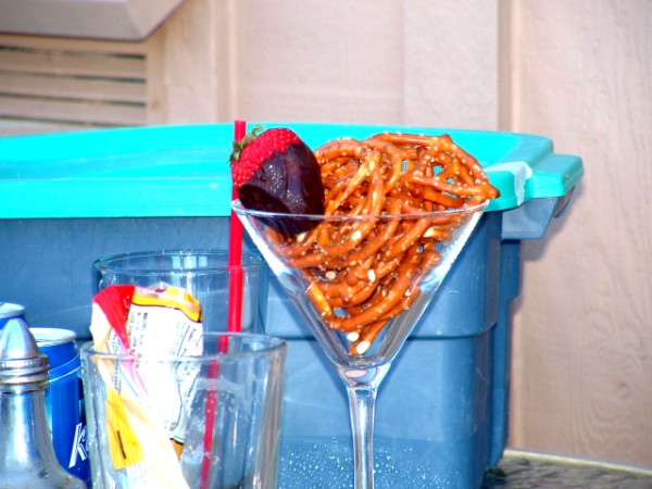 Pretzels and chocolate strawberry