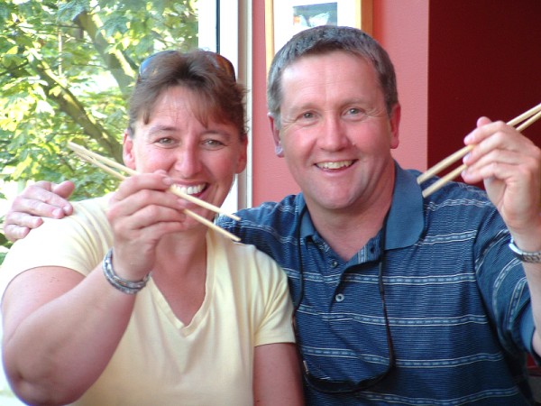Barb & Ian at the Korean Restaurant