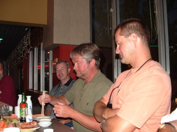Peter Haug and Billy Vestergard at the Korean Restaurant