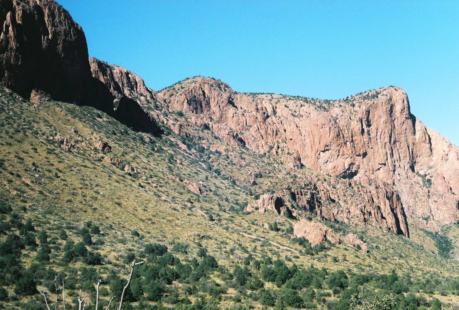 Chisos Mountains coming down from The Window