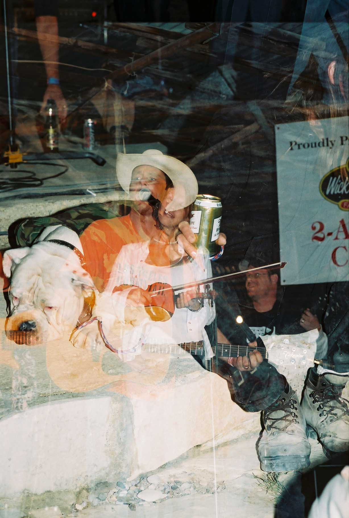 Ghost shot of Mark David Manders on stage